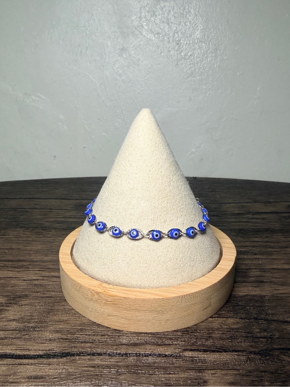 Silver Blue Evil Eye Bracelet for Protective Charm